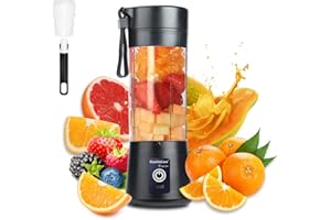 Portable Blender Cup,Electric USB Juicer Blender,Mini Blender Portable Blender For Shakes and Smoothies, Juice,380ml, Six Bla