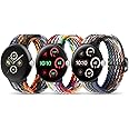 BlackPro Nylon Bands Compatible with Google Pixel Watch Bands/Google Pixel Watch 2/Pixel Watch 3(41mm) Band for Women Men, Adjustable Stretchy Braided Straps with Upgraded Connector for Pixel Watch Bands