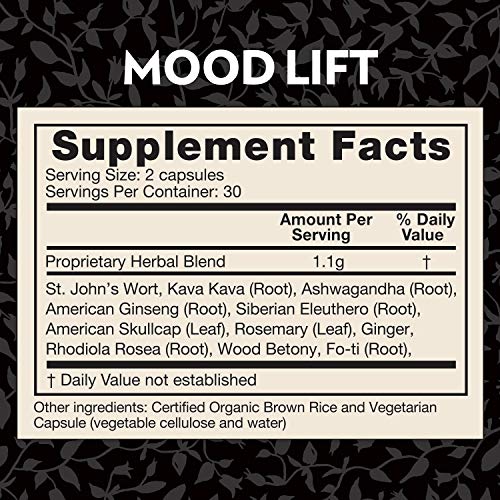 Mood Lift Supplements (60 Capsules) Herbal Mood Booster with
