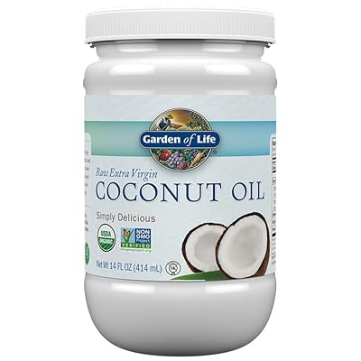 Garden of Life Organic Extra Virgin Coconut Oil - Unrefined Cold Pressed Plant Based Oil for Hair, Skin &amp; Cooking, 14 Oz