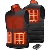 Heated Vest for Men with 16000mAh Battery Pack Included, Lightweight Rechargeable Electric Heated Clothes Jackets