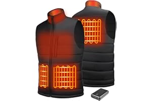Heated Vest for Men with 16000mAh Battery Pack Included, Lightweight Rechargeable Electric Heated Clothes Jackets 3 Adjustabl