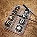 Food Grade Stainless Steel Whiskey Stones,Multi Color Ice Cubes,Bourbon Chilling Cubes, Cocktail Rocks Pack of 8 Whiskey Gift Set(4 Golden + 4 Silver Cubes) with Freezing Storage Tray and Tong