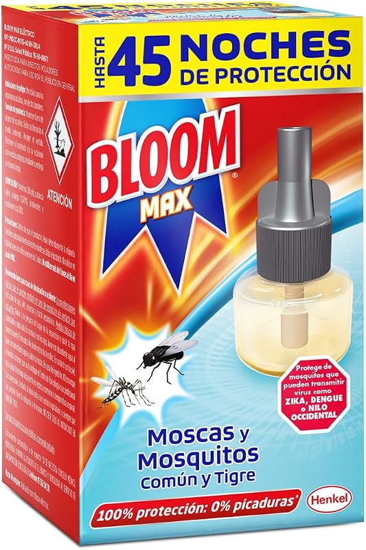 Max pack de 4 recambios Líquido, insecticida eléctrico antimosquitos contra moscas y mosquitos común y tigre