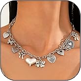 MIFYNN Gold Charm Necklaces for Women Heart Bow Shell Pendant Necklace Statement Choker Necklace Summer Beach Necklace Jewelry Gifts for Women