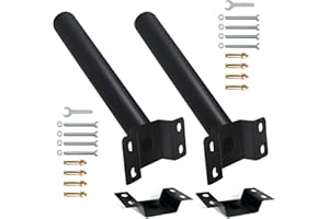 DIISCU Light Poles Mount Bracket for Solar Street Lights Outdoor Heavy Duty Metal Kit Wall Pipes Clamp Led Lamp Post Extension Fixture Sturdy Steel Endurance Arm Fit Flood Fog Spot Lighting (48mm 2Pcs)