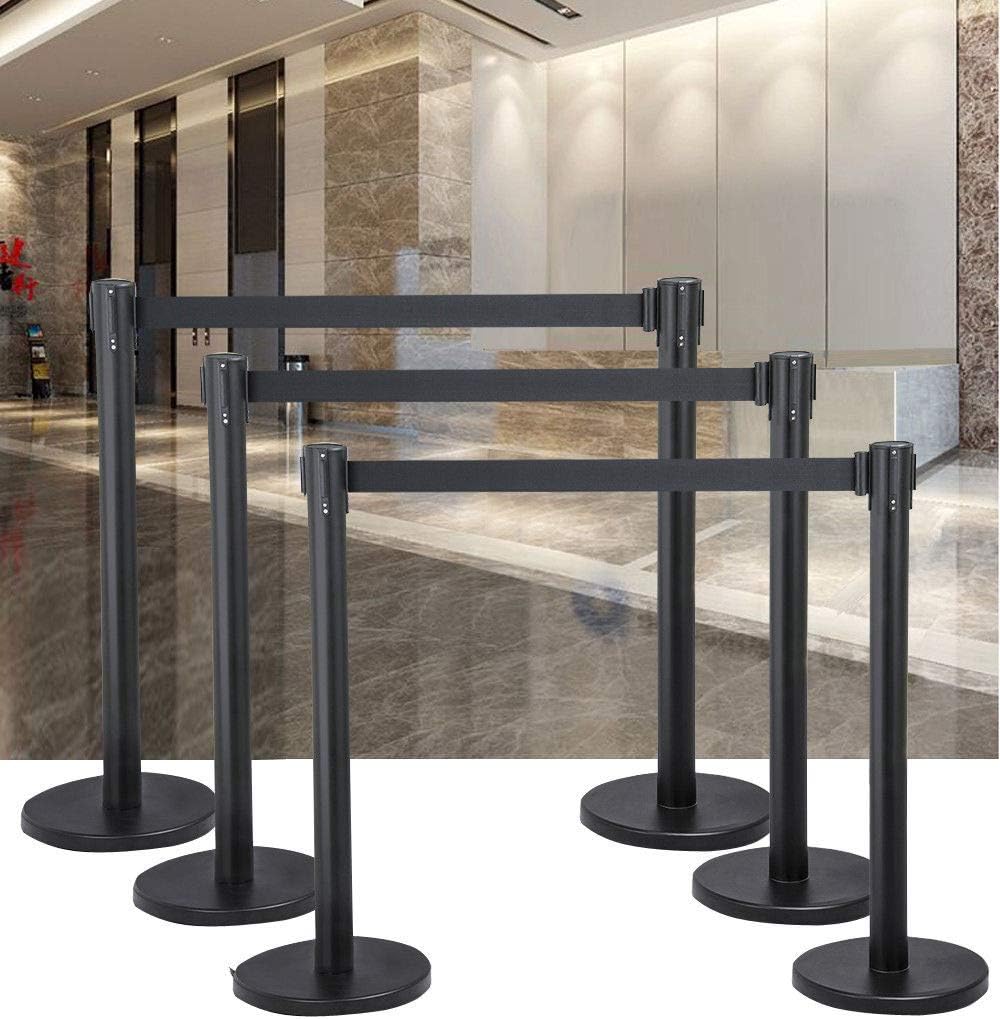 2x Crowd Control Barriers Stanchion Pole Post Queue Dividers Retractable Belt | perfect for crowd control at retail stores, sporting arenas, airports, banks, registrations, hotels, concert venues etc.
