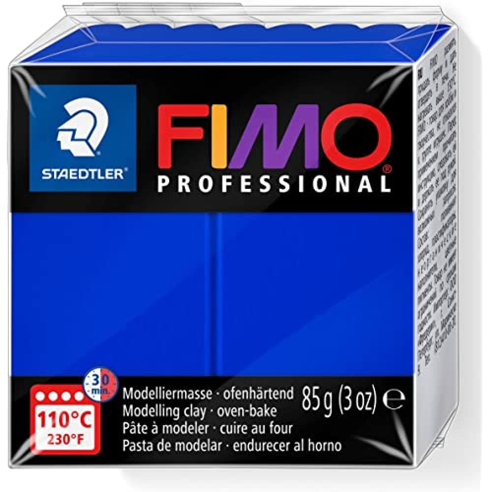 STAEDTLER 8004-33 FIMO Professional Oven-Hardening Polymer Modelling Clay, 85g - Ultramarine (Single Block)