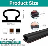 Jobon Draught Excluder for Doors Weather Stripping Tape Black 300CM view 5