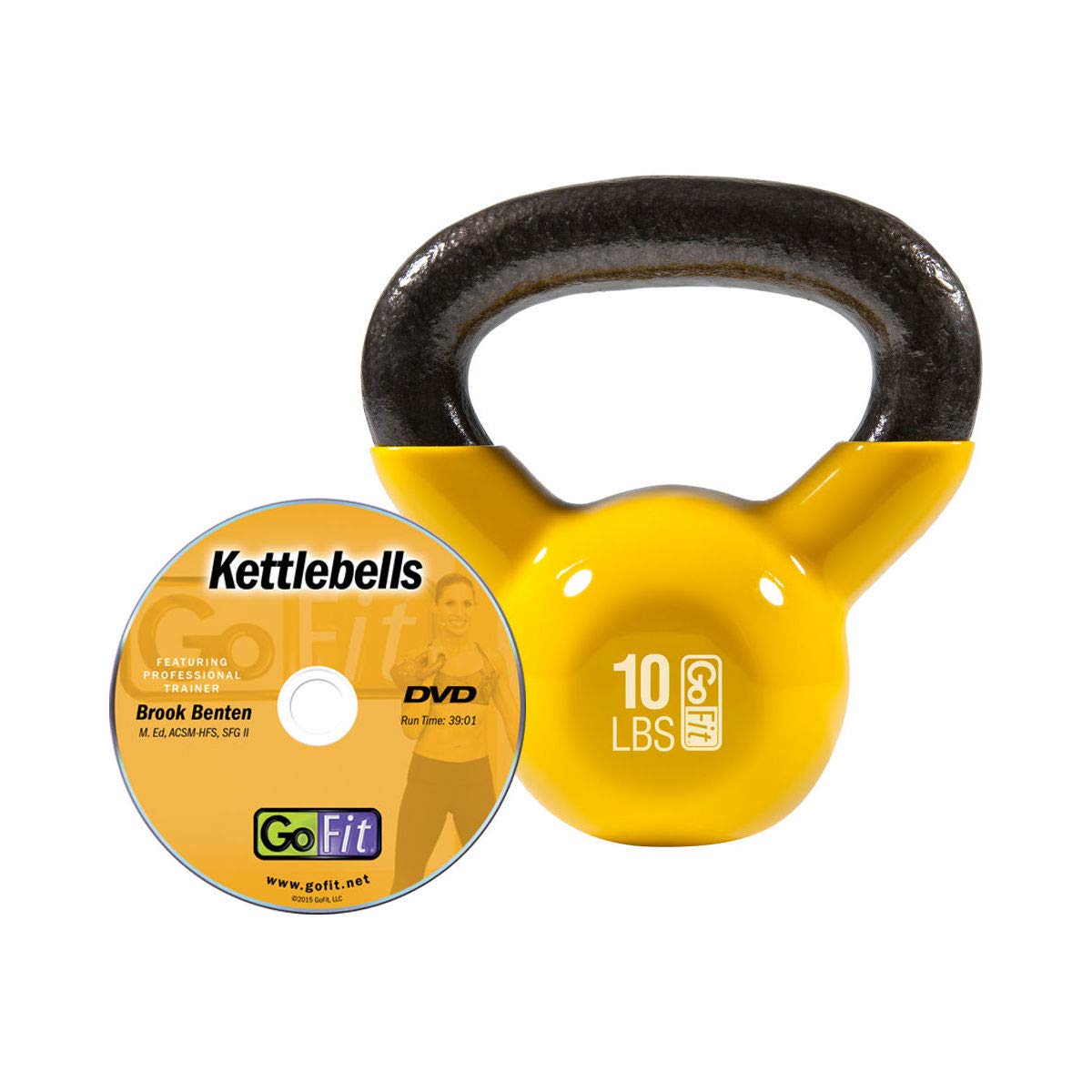 GoFit Premium Vinyl Dipped Kettle Bell with Introductory Training DVD - 20 Pounds