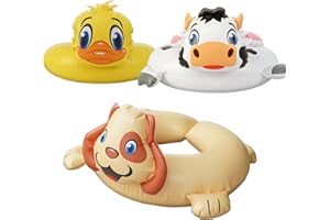 HOHQB 3 Animal Split Pool Floats for Kids Ages 3-8 Swimming Ring Toddler Floaties Pool Toys
