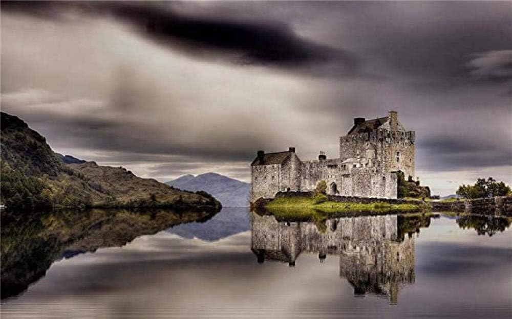 Bzdthh,1000 Piece Jigsaw Puzzle,Adult Games,Scottish Sea Castle, Clouds, Landscape,Jigsaw Puzzles The Wooden Puzzle ,Educational Games,Puzzle Sets for Family