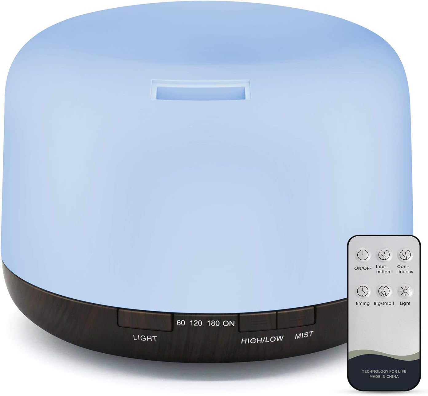 UOKIER Essential Oil Diffuser, 500ml Diffusers for Essential Oils with Remote Control, Ultrasonic Aromatherapy Diffuser Humidifier with Adjustable Cool Mist, Mood Lights, Timer & Waterless Auto-Off: Kitchen & Dining