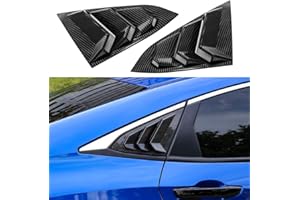 Thenice for 10th Gen Civic Rear Side Window Louvers Racing Style Triangular Window Glass Blinds Compatible with Honda Civic Sedan 2021 2020 2019 2018 2017 2016 -Carbon Fiber