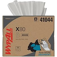 WypAll® PowerClean™ X80 Heavy Duty Cloths (41044), Brag Box, Extended Use Towels, White (160 Sheets/Pack, 1 Packs/Case, 160 S