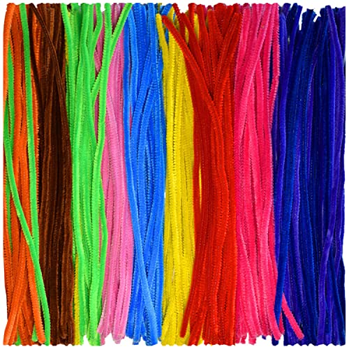 Multiple Colors Pipe Cleaners 100 Pieces Chenille Stems for DIY Art Decorations Creative Craft (6mm x 12 Inch)