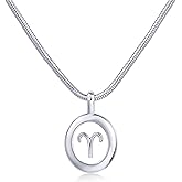 PAVOI 14K Gold Plated Unique Floating Astrology Pendant Necklace for Women - Horoscope Charm Necklace - Dainty Zodiac Gifts