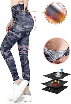 ROOTOK Mujer Pantalones Largos Deportivos de Camuflaje Leggings ...