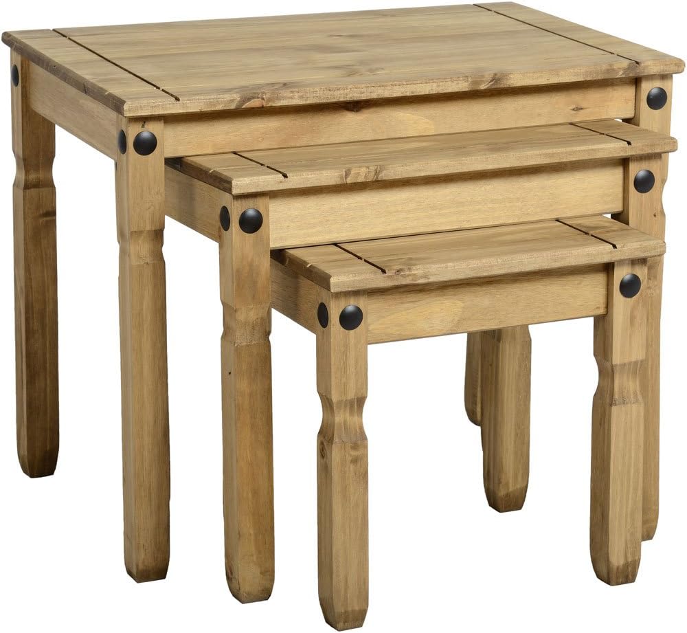 Corona Mexican Pine NEST OF TABLES (3)