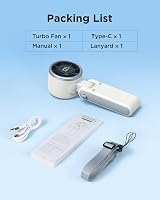 EasyAcc Portable Handheld Turbo Fan 4000mAh USB-C Rechargeable White view 6