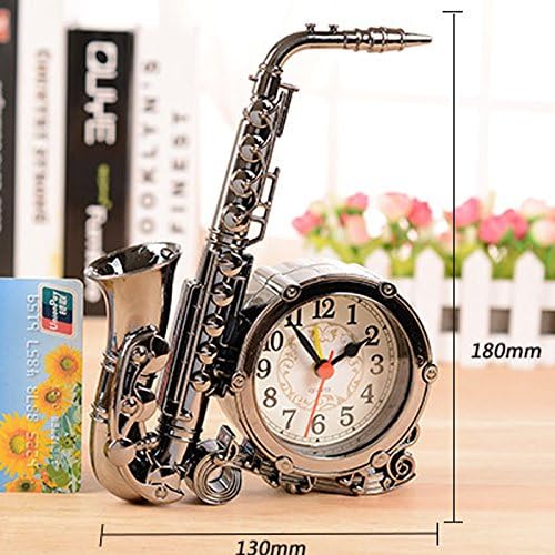 Ornamentesd Sax Alarm Clock Creative Desktop Clock Clock Clock Home Furnishing Student Ornaments Mixed Hair Color