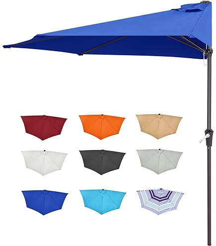 International Caravan Furniture Piece 9-Foot Half Round Wall Hugger Umbrella : Clothing, Shoes & Jewelry