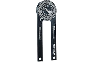AIBOVI Saker Miter Saw Protractor,7Inch Aluminum Protractor Angle Finder Featuring Precision Laser-Inside & Outside Miter Angle Finder for Carpenters, Plumbers and All Building Trades