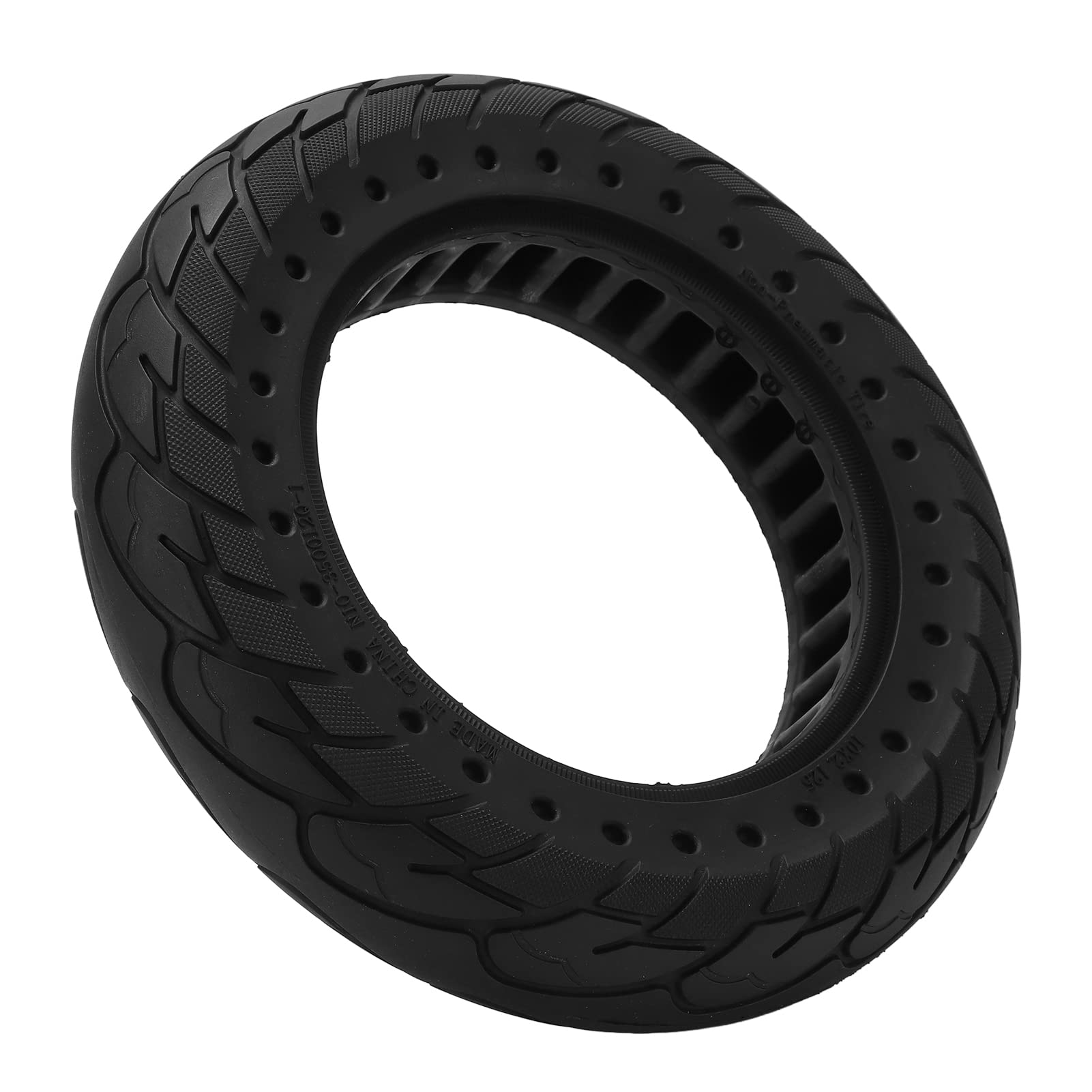 Shanrya 10x2.125 Solid Tire, Stretchable 10x2.125 Tyre Excellent Grip Explosion Proof High Strength Long Mileage Rubber Grooves Design for M365 Electric Scooter