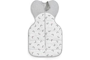 Love to Dream Warm Swaddle UP 2.5 TOG Baby Sleep Sack for Autumn & Winter | Arms Up Position for Self-Soothing, Calms Startle Reflex | Medium 13–19 lbs, White Rainbow Dream