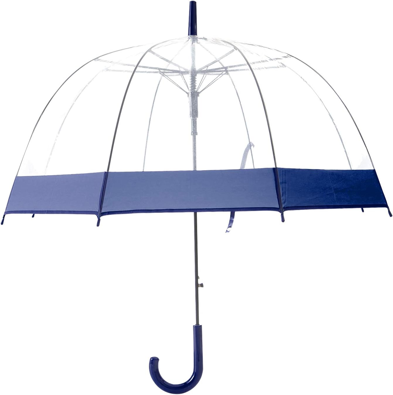 Artiron Colorful Trim Clear Umbrella Bubble Fashion Dome Auto Open Transparent Umbrella for Outdoor Weddings Windproof (Navy Trim)