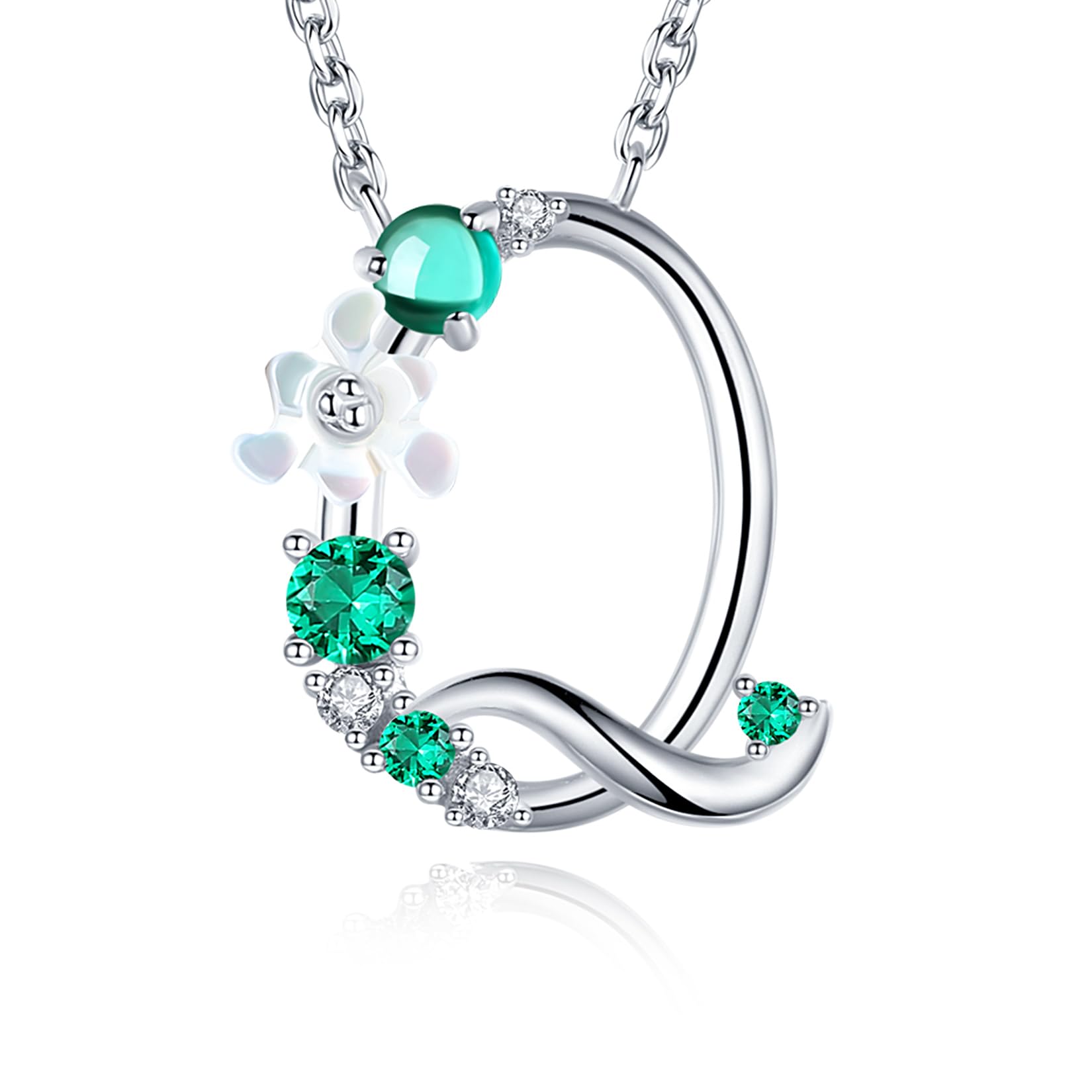 VIKI LYNN Letter Q Initial Necklace 925 Sterling Silver Cubic Zirconia Personalised Alphabet Charm Pendant Necklace for Girls