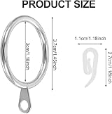 tonyg-p 20 Pack Metal Curtain Rings 30mm Inner Dia with 24 Plastic Hooks Silver view 2