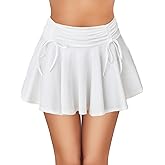Avidlove Women Pleated Mini Skirt Y2k Drawstring Short Skirts Ruched Skater Skirt Cute Rave Outfit