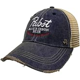 Pabst Blue Ribbon Beer Good Old Flavor Vintage Trucker Hat