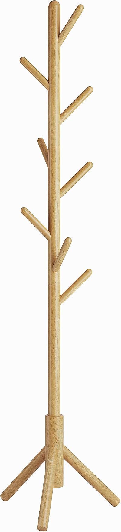 YMYNY Wooden Coat Rack Stand 8 Hooks Hall Tree Adjustable 40x181cm