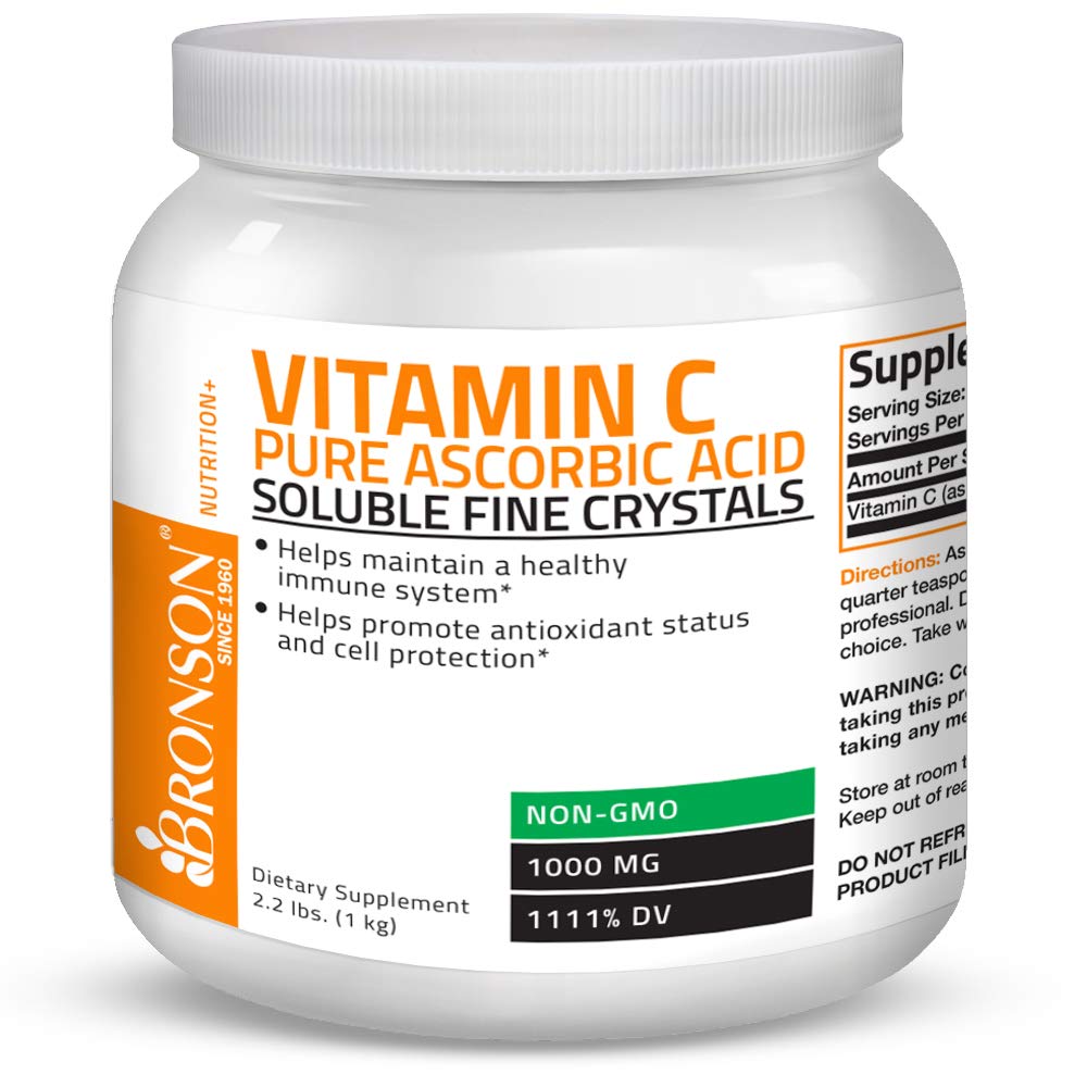 Vitamin C Powder Pure Ascorbic Acid Soluble Fine Non GMO Crystals