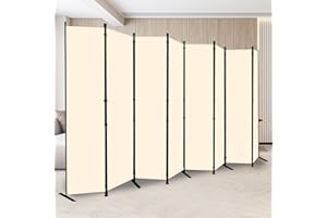 HOMSCREENER Room Divider and Folding Privacy Screens 8 Panel, 14.67 Ft Wide Partition Room Dividers, Portable Room Divider Panel for Room Separtition, Large Wall Dividers for Room, Office, School,Studio Beige