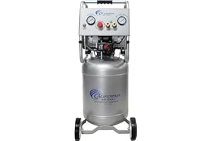 California Air Tools 10020CAD-22060 2.0 HP Ultra Quiet and Oil-Free Air Compressor, 10 Gallon Steel Tank with Wheels, 70 dBA Noise Level, Auto Drain Valve, 220V 60Hz