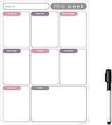 The Magnet Shop TMS A4 Magnetic Weekly Planner Whiteboard 30x21cm