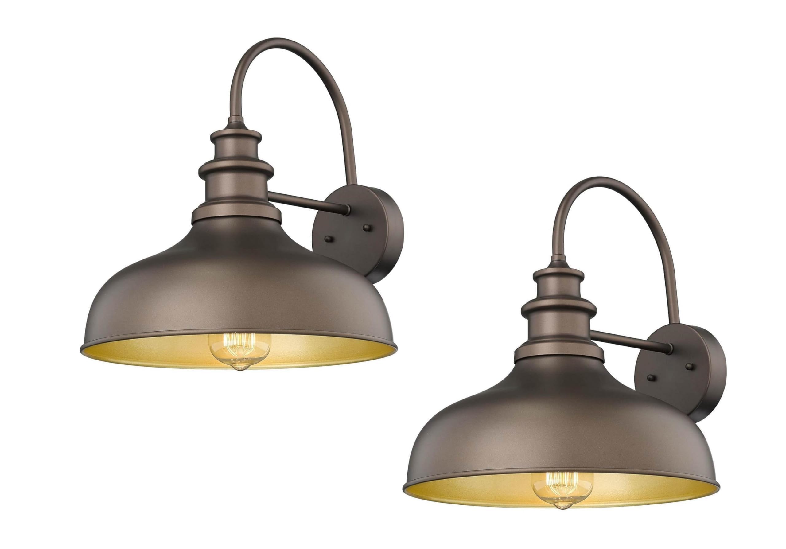 Photo 1 of Bestshared Outdoor Barn Light,Outdoor Wall Sconce, Farmhouse Porch Wall lamp, Anti-Rust Front Door Lighting Fixture for House, Doorway, Patio, Garage (ORB+Gold, 2pack)