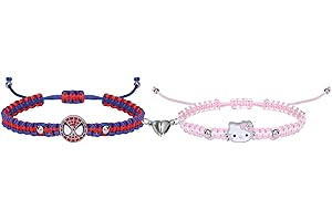 SacXand Spider Kitty Matching Bracelets For Couples Best Friend Bff Friendship Relationship Bracelets For Women Girls Cord String Rope Braided Bracelet Christmas Valentines Gifts