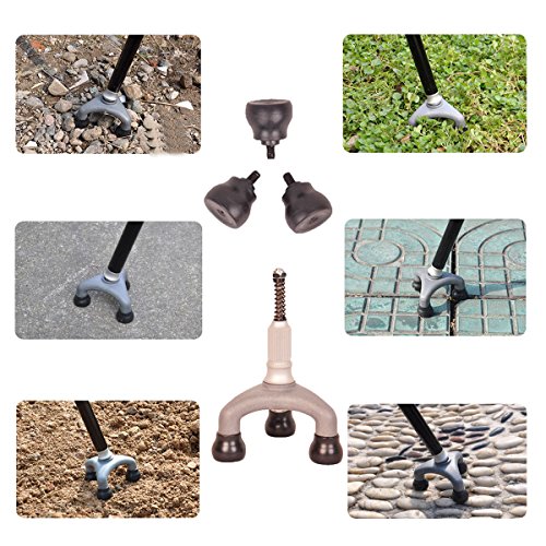 Folding Cane for Men & Women, Ranger5 Adjustable Pivoting Aluminum Alloy Walking Sticks with 1 Set Replacement Cane Tip, Black 31.5"-35.5"