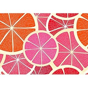 Grapefruit Seamless Background - Removable Wall Mural | Self-Adhesive Large Wallpaper - 66x96 inches