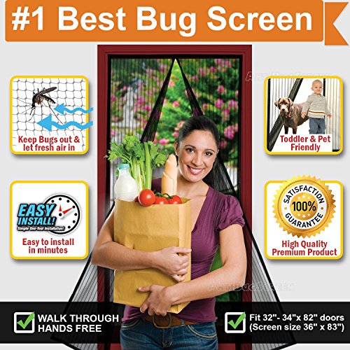 Magnetic screen door, instant & quick install mesh …