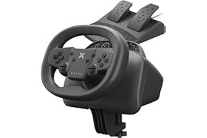 NBCP Wireless Gaming Steering Wheel – Bluetooth 5.0 Racing Wheel for Nintendo Switch (Mario Kart), PS4, PC & Android with Responsive Pedals