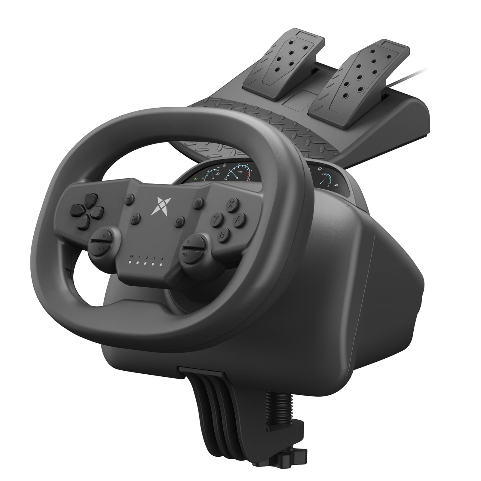 Photo 1 of NBCP Wireless Racing Wheel with Pedal – Steering Wheel for Switch, PS4/PS3, PC, iOS, Android – 270° Rotation, Dual Vibration, Bluetooth 5.0, Race Game Controller