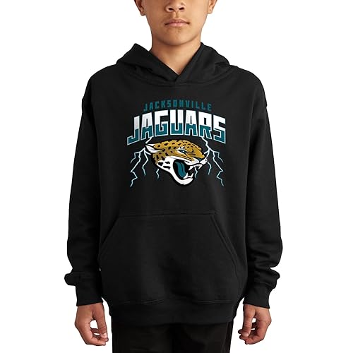 Junk Food Jacksonville Jaguars Lightning - Nfl Kids Fleece Hoodie for Boys & Girls Black