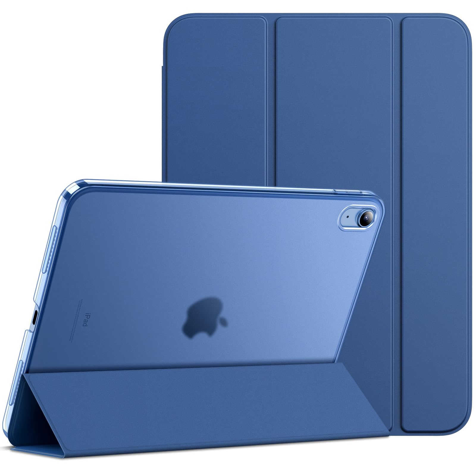 JETech Case for iPad (A16) 11th Generation 11 Inch 2025 / iPad 10th Generation 10.9 Inch 2022, Slim Smart Cover with Hard PC Translucent Back, Supports Touch ID, Auto Wake/Sleep (Navy Blue)