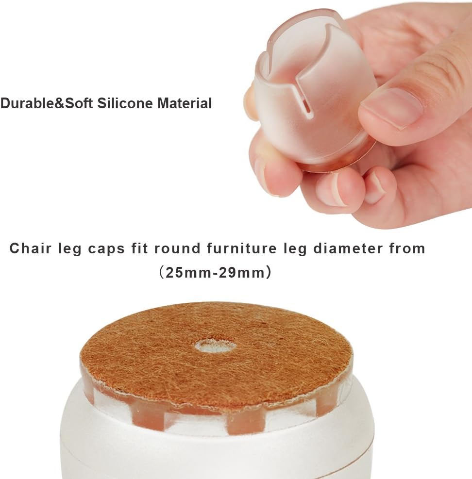 Ezprotekt 16 pcs Silicone Chair Leg Caps Floor Protectors Chair Legs ...