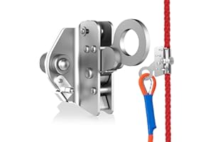 Loodmeo Self-Locking Rope Grab Ascender, Alloy Steel, Suitable for Heavy Industry/Roofing/Construction/Fall Protection/Tree Trimming/Lifeline, Compliant with OSHA/ANSI Standards